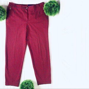 NEWSPORT GARDEUR RED  AND BLUE PLAID TROUSER STRAIGHT LEG PANT WOMEN SIZE MEDIUM